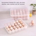 24 Grid Egg Storage Container with Lid - Stackable Refrigerator Egg Holder Tray for Fridge Storage