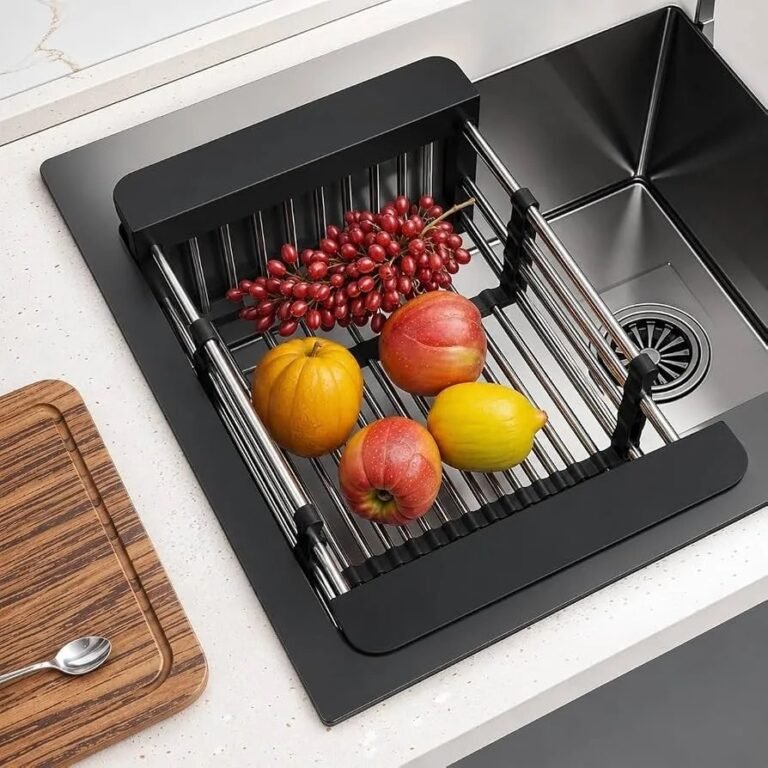 Adjustable stainless steel over sink drying rack