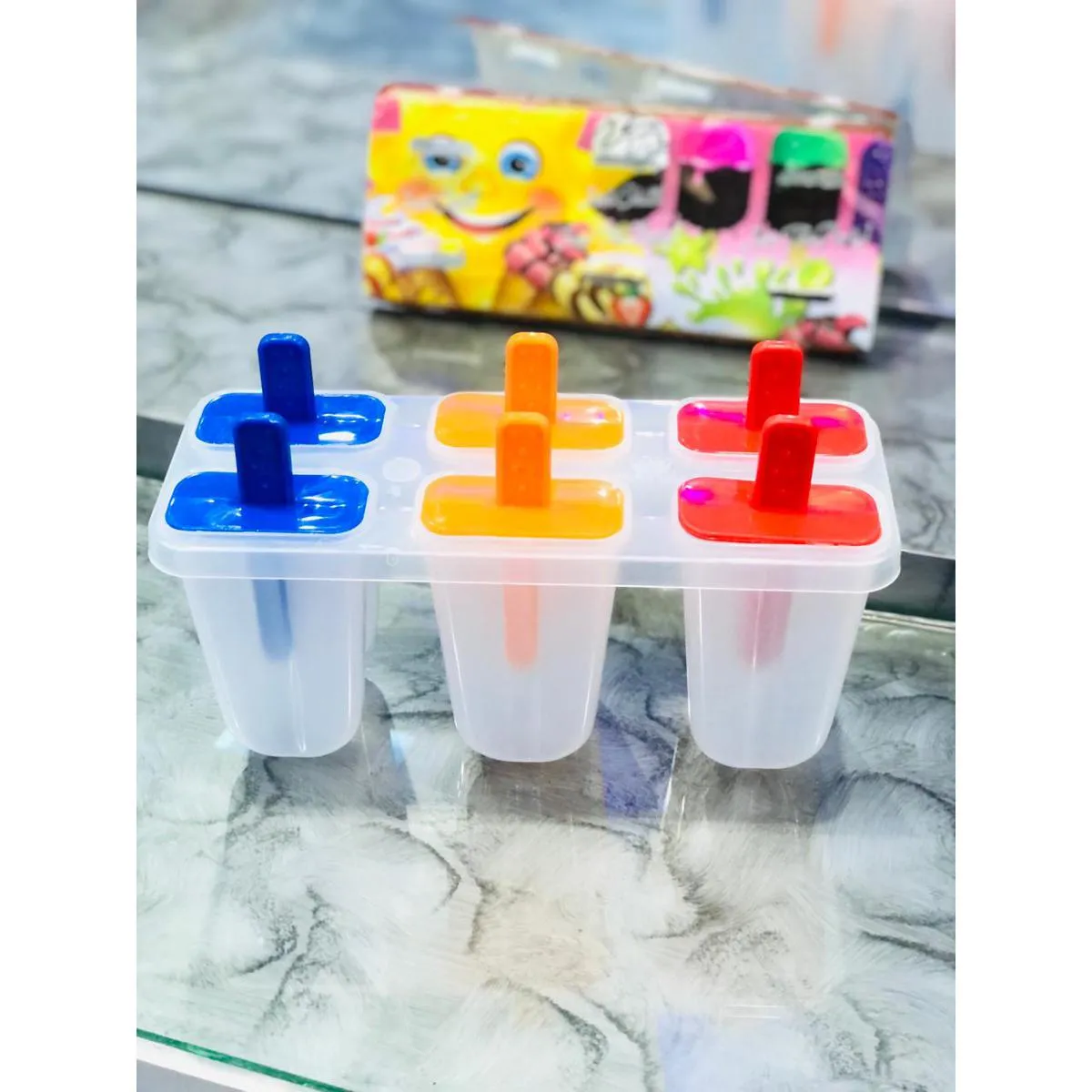 c764b7509ba13f913f20cb4d7fcd86d5.jpg_2200x2200q80.jpg_ 6 Piece Ice Lolly Maker Mould Set with Sticks - Reusable Popsicle Maker for Juice, Yogurt & Ice Cream - Image 1