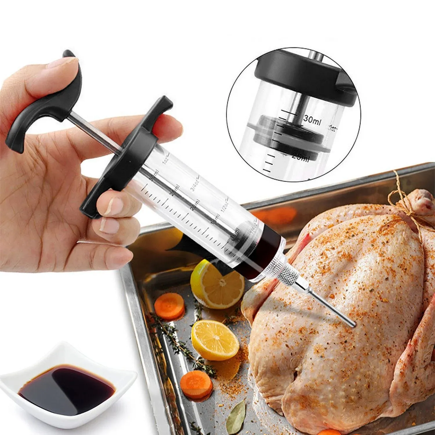 cdb36227ec5fcfbdcf5cc25dbdffac11.jpg_2200x2200q80.jpg_ Meat Marinade Injector Syringe 30ml - BBQ Flavor Injector for Turkey, Chicken, Steak & Grilled Meat - Image 1