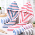 Microfiber Hair Dry Towel Wrap Cap for Women - Super Absorbent Quick Dry Hair Towel with Button Closure