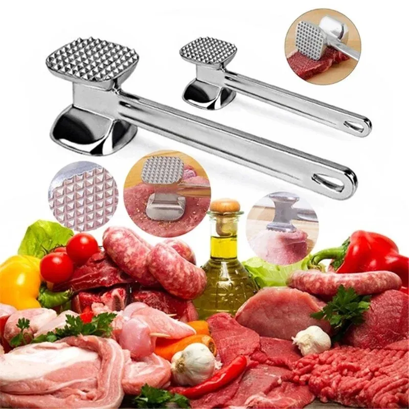 f49483532c75279f0d8ac9c839e47bb8.jpg_2200x2200q80.jpg_ Double Sided Stainless Steel Meat Tenderizer Hammer - Heavy Duty Meat Mallet for Beef, Chicken & Steak - Image 1