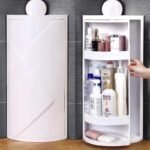 Joyclick 360° Rotating Wall Mounted Bathroom Corner Cabinet - 3 Layer Washroom Storage Organizer